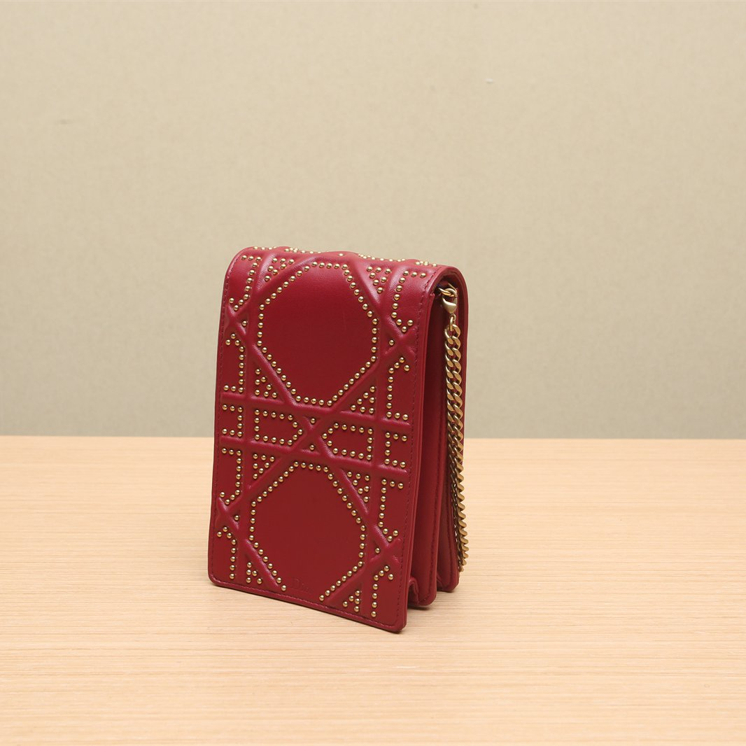 Dior Diorama Clutch Bag Dior Red in Leather