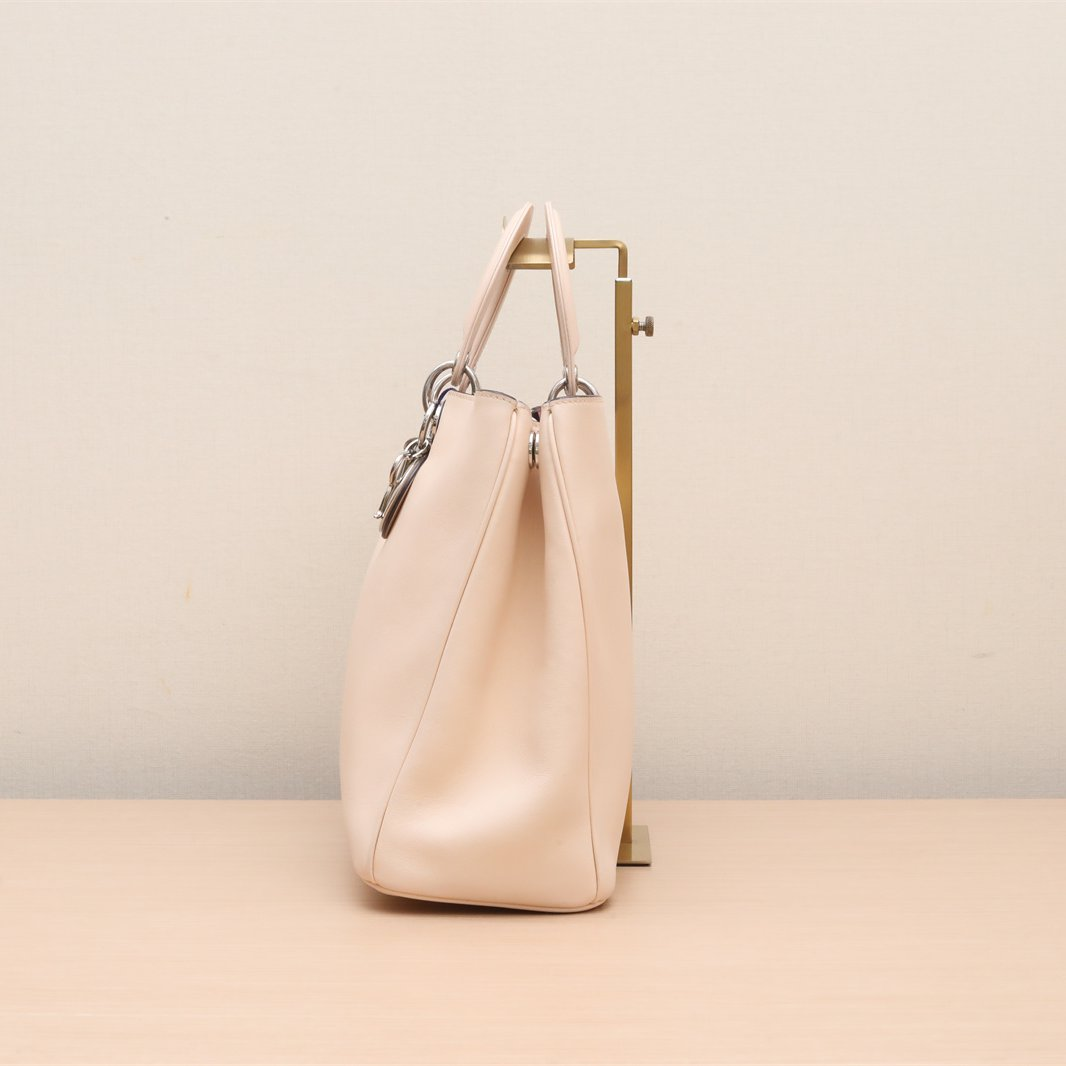 Christian Dior Beige Leather Large Diorissimo Tote Bag