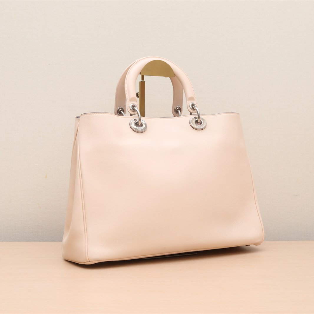 Christian Dior Beige Leather Large Diorissimo Tote Bag