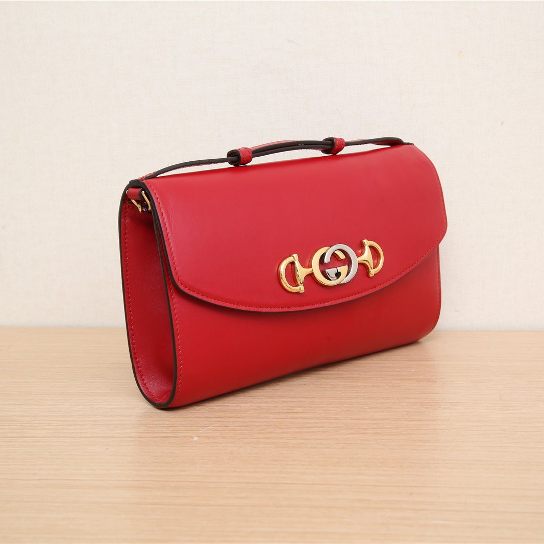 Gucci Mini Zumi Shibuya Leather Chain Bag Red