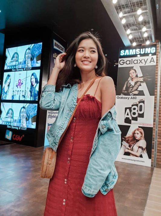 Bali Fold Red Midi Dress