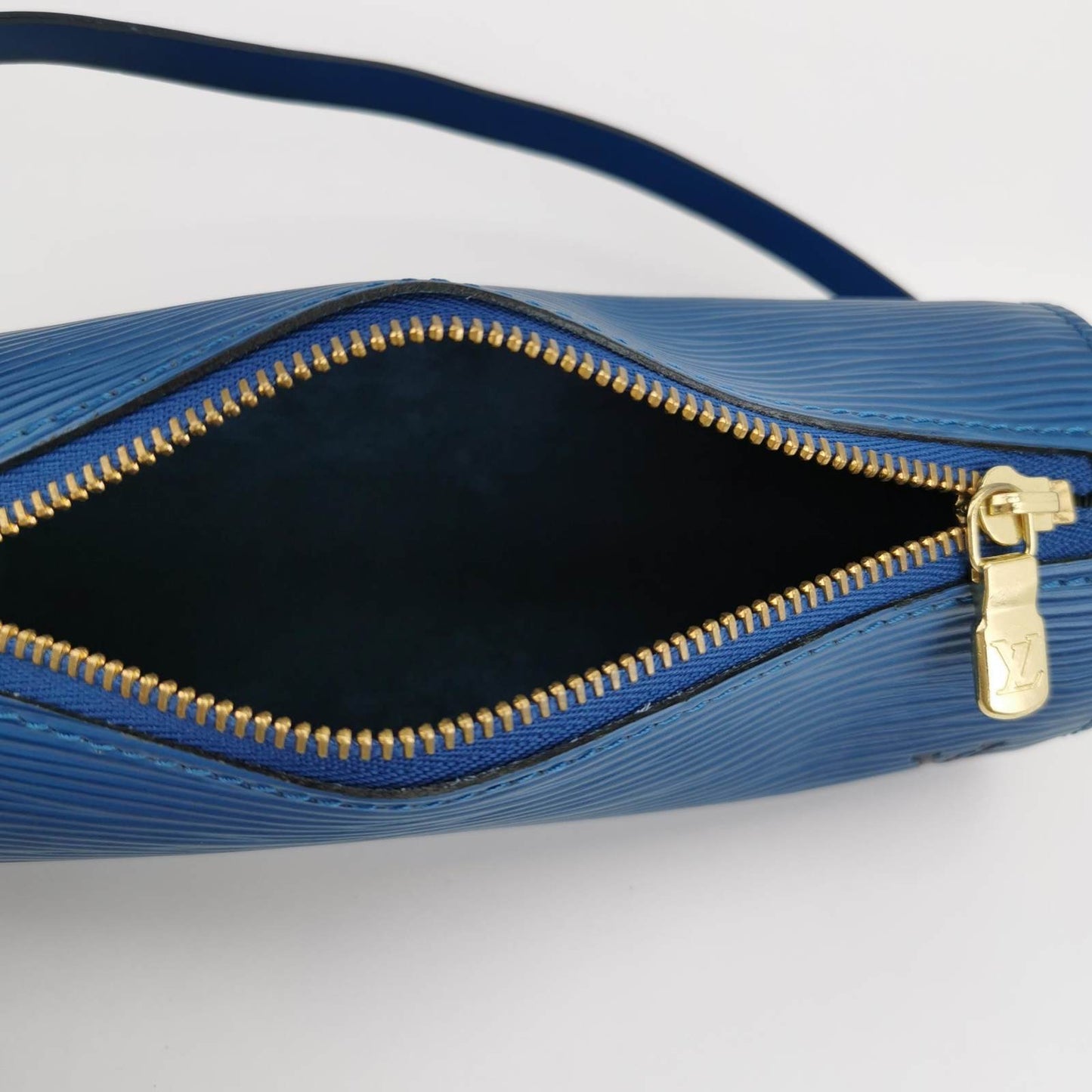 LOUIS VUITTON Blue Soufflot Pouch Hand Bag