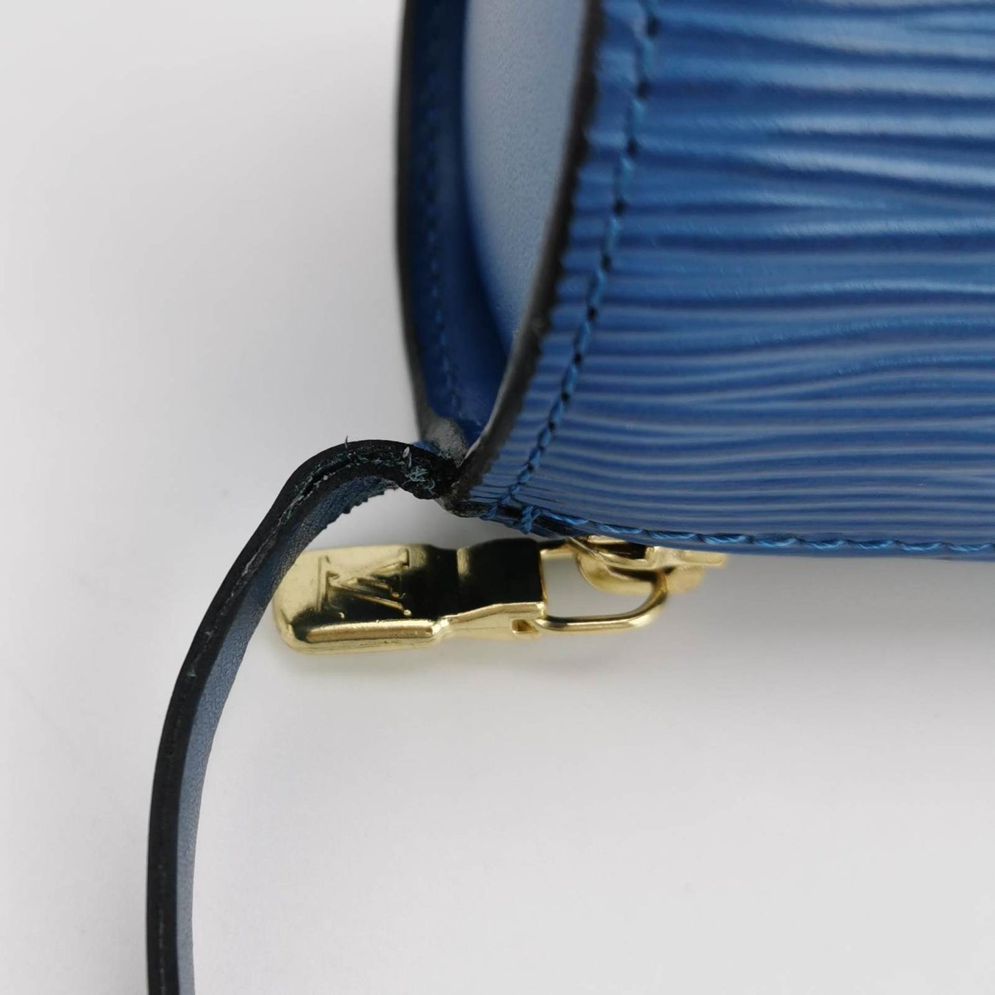 LOUIS VUITTON Blue Soufflot Pouch Hand Bag