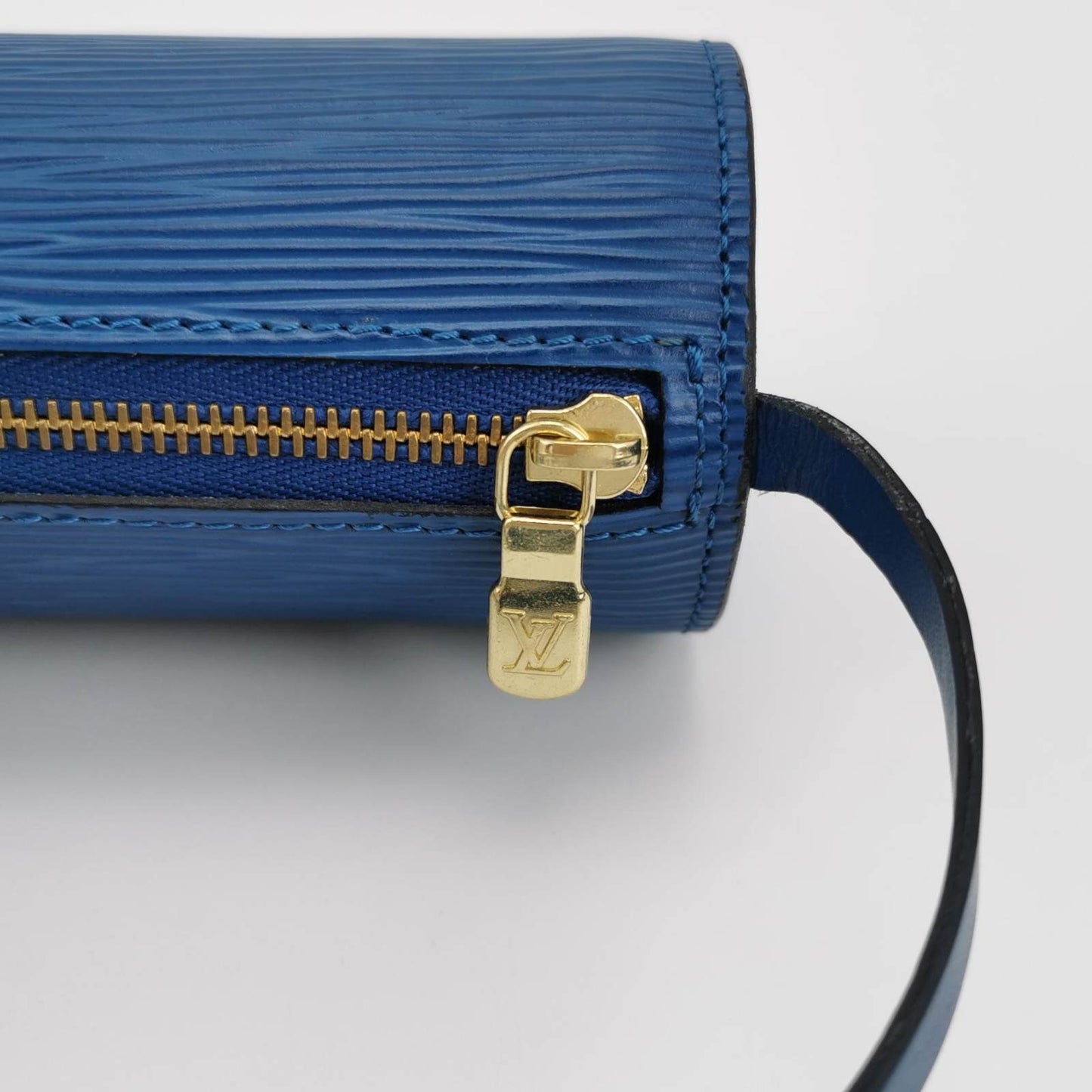 LOUIS VUITTON Blue Soufflot Pouch Hand Bag