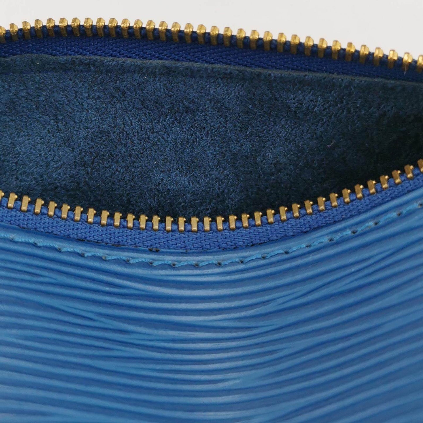 LOUIS VUITTON Blue Soufflot Pouch Hand Bag