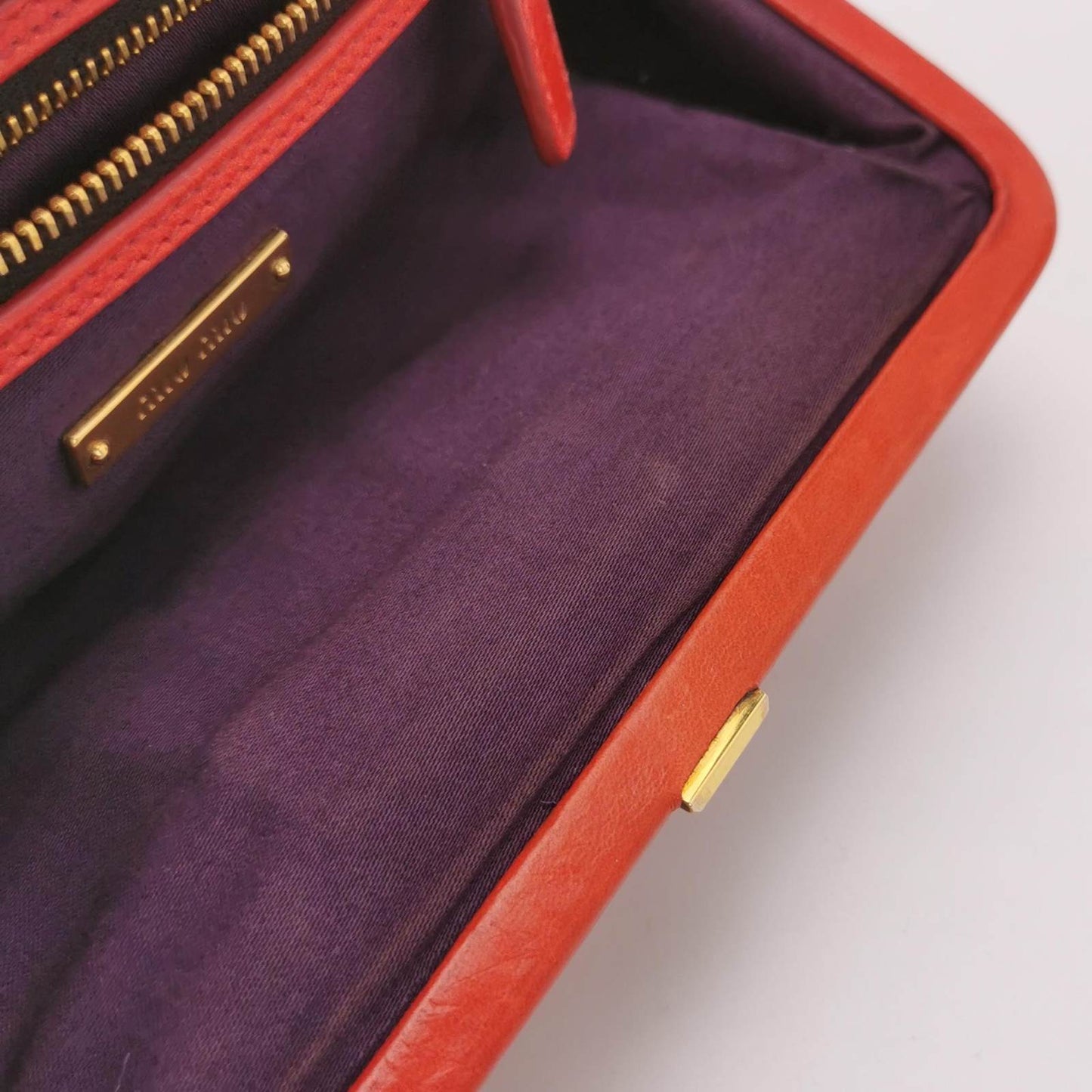 Miu Miu Gather Red Leather Clutch Second Bag