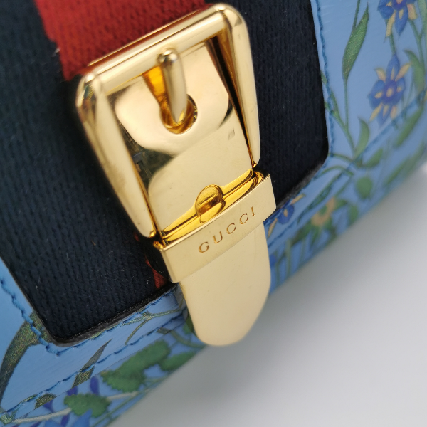 Gucci Blue Leather Sylvie Small Handbag