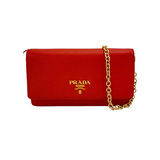 PRADA Vitello Move Clutch with Chain Strap