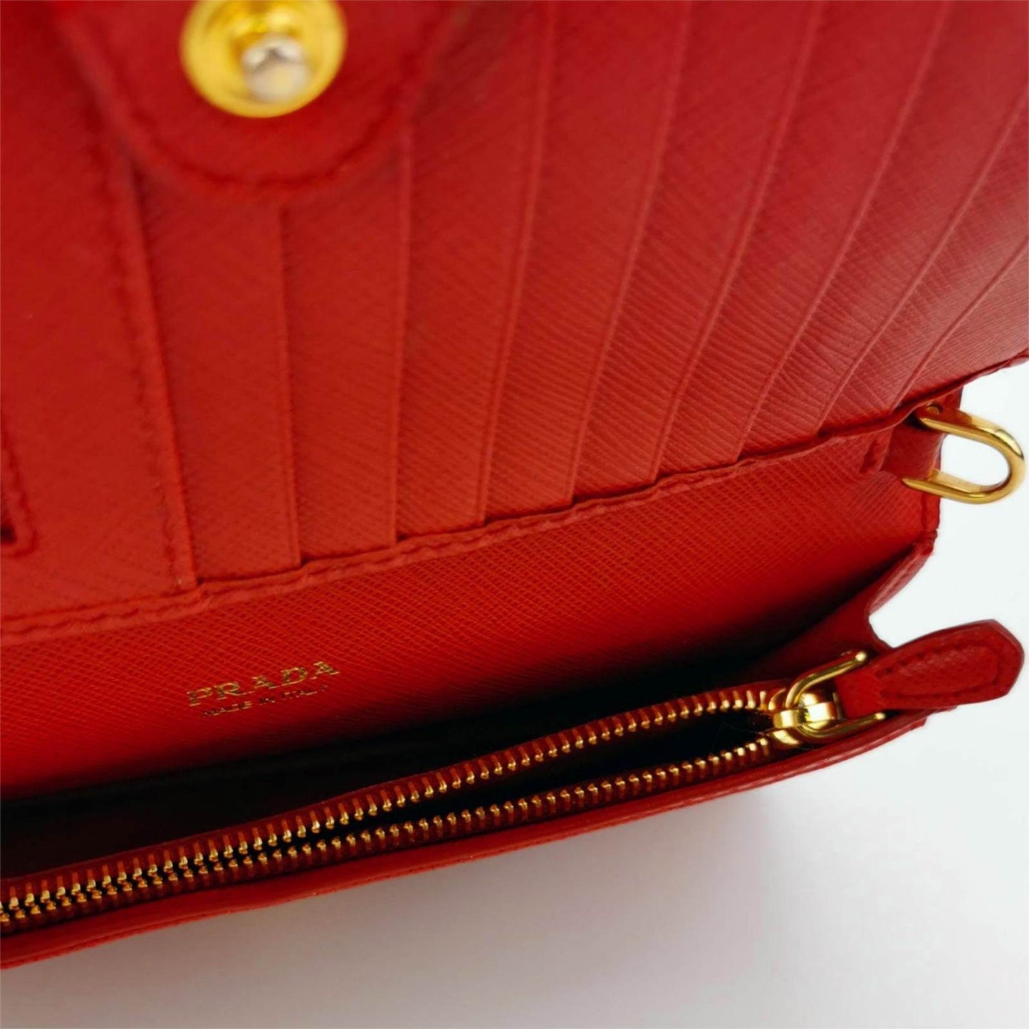 PRADA Vitello Move Clutch with Chain Strap