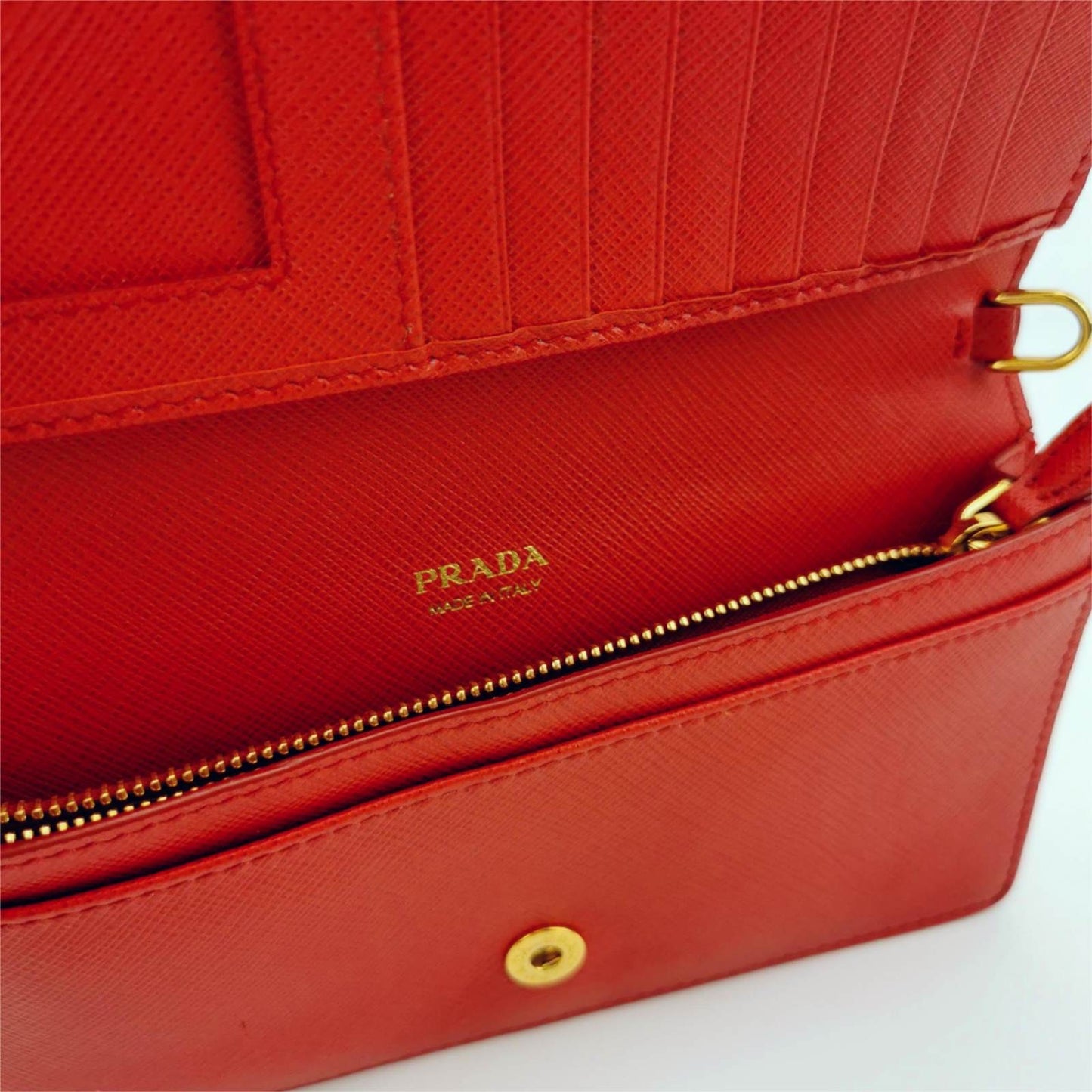 PRADA Vitello Move Clutch with Chain Strap