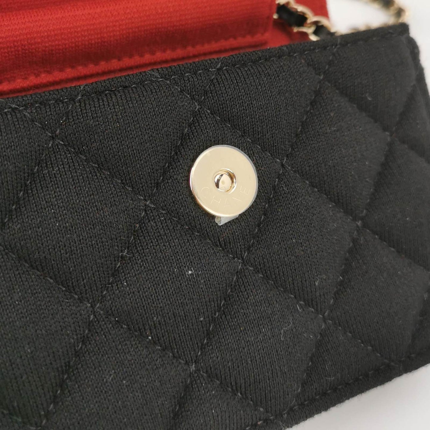CHANEL Black Wool CC Logo Chain Crossbody