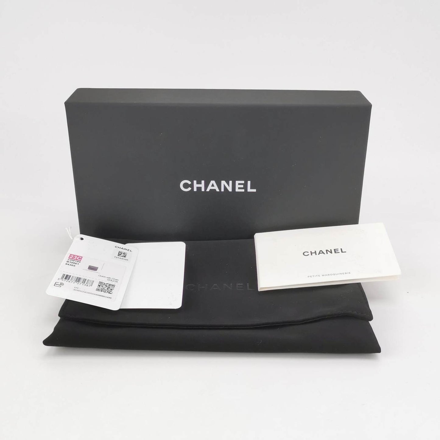 CHANEL Black Wool CC Logo Chain Crossbody