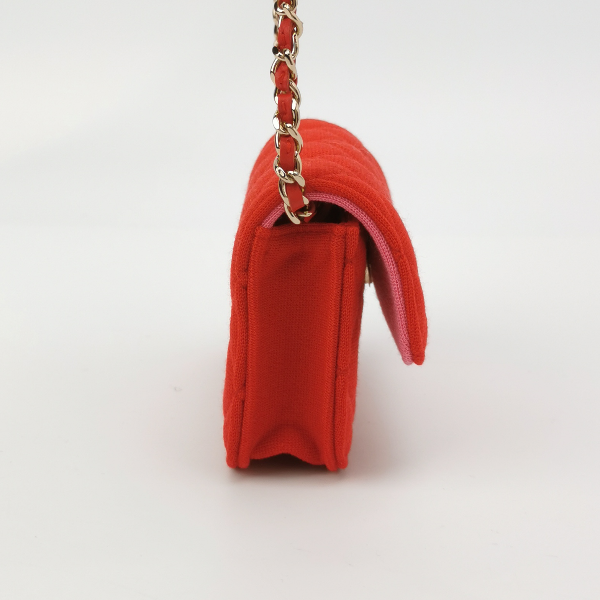 CHANEL Red CC Logo Chain Crossbody