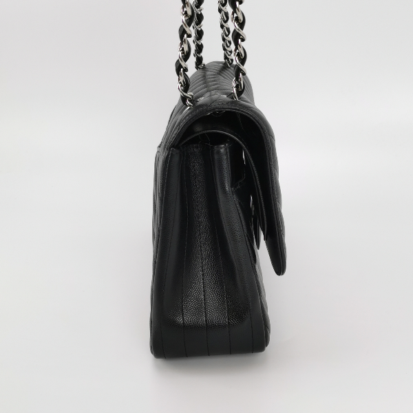 CHANEL Jumbo Chevron Black Caviar