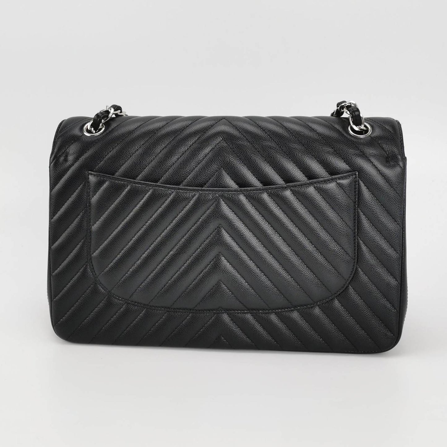 CHANEL Jumbo Chevron Black Caviar