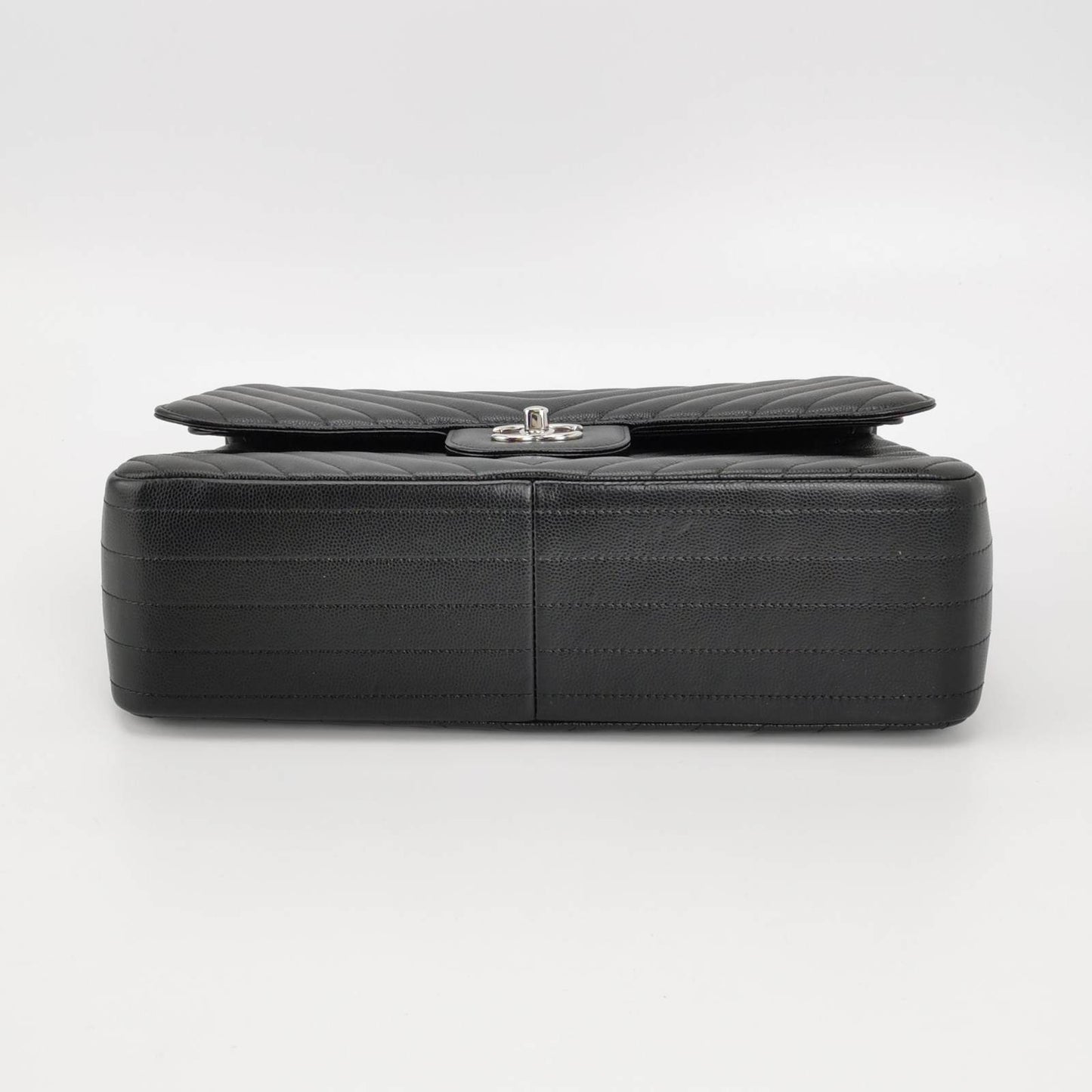 CHANEL Jumbo Chevron Black Caviar