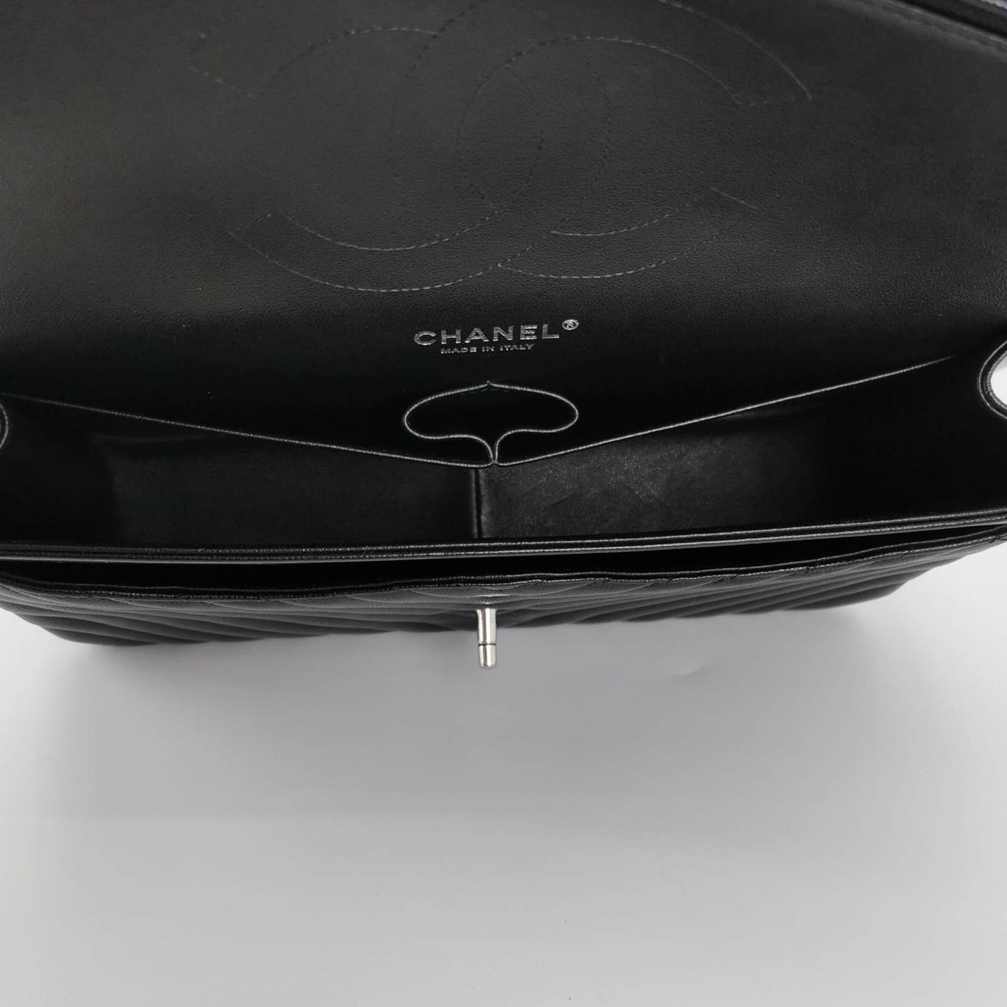 CHANEL Jumbo Chevron Black Caviar