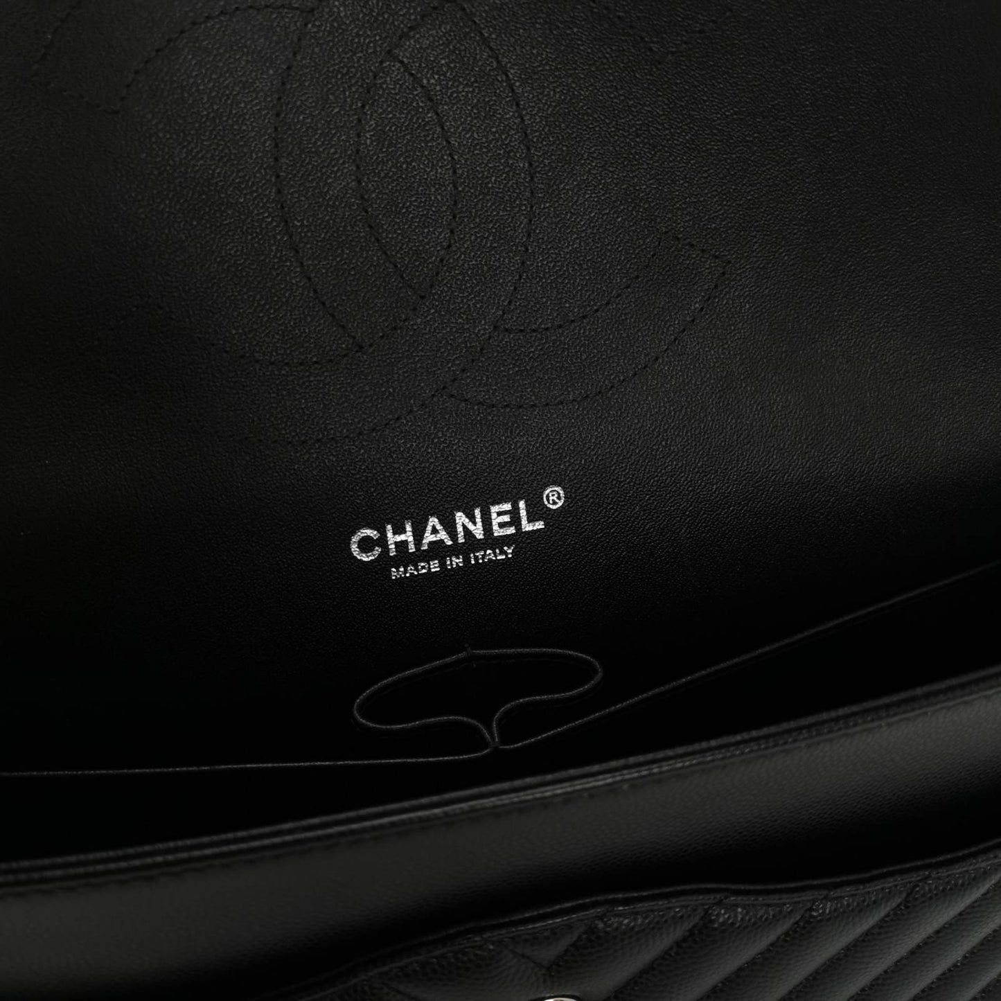 CHANEL Jumbo Chevron Black Caviar
