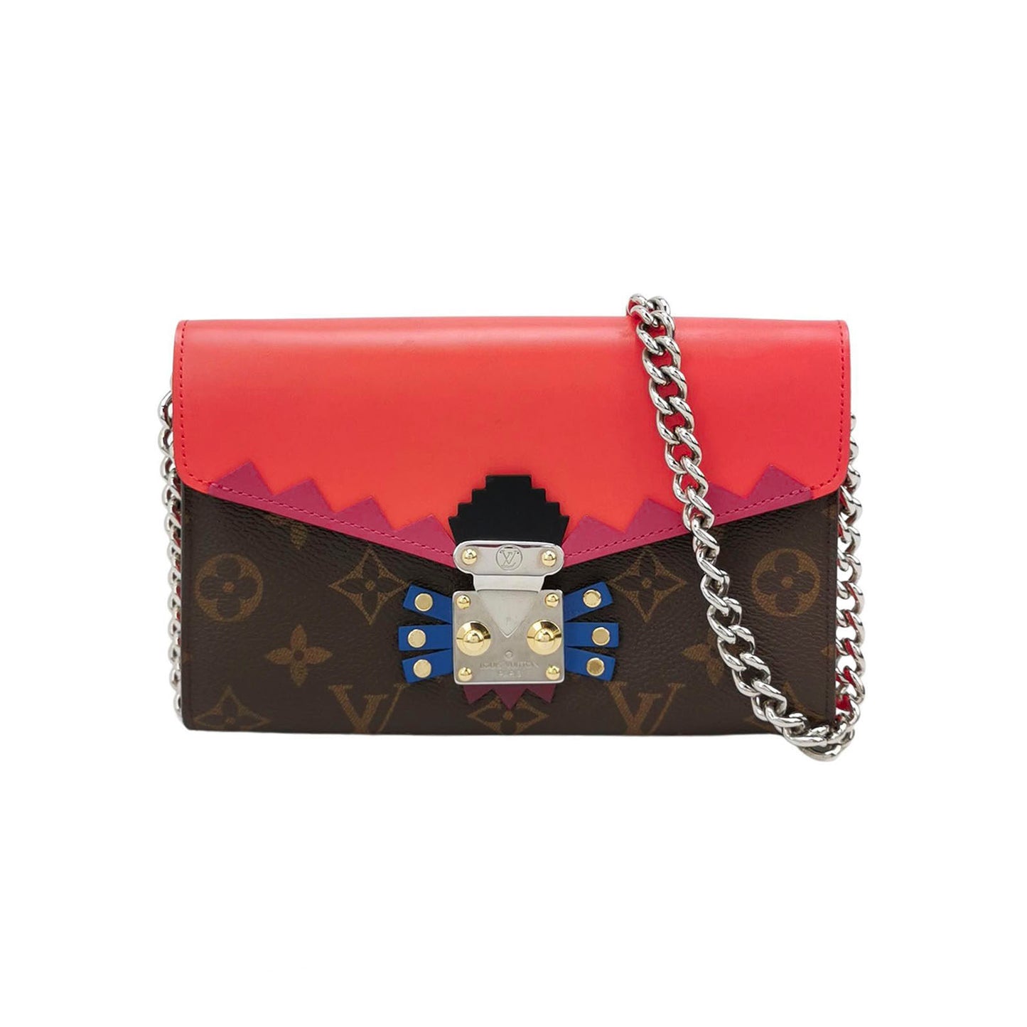 LOUIS VUITTON Flamingo Monogram Canvas Totem Chain Wallet Bag