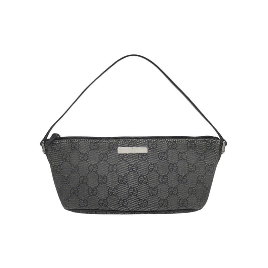 Gucci Monogram Denim Canvas Baguette Mini Bag