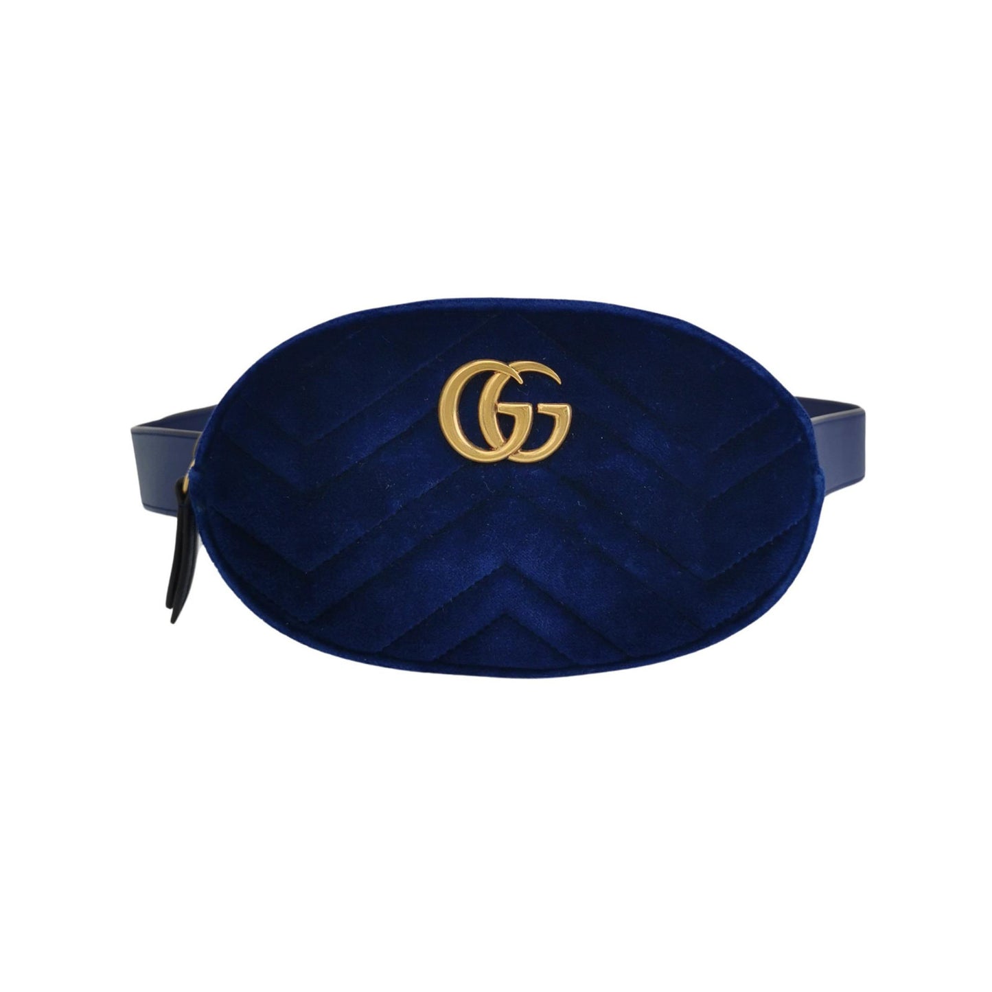 Gucci Velvet Marmont Belt Bag Blue