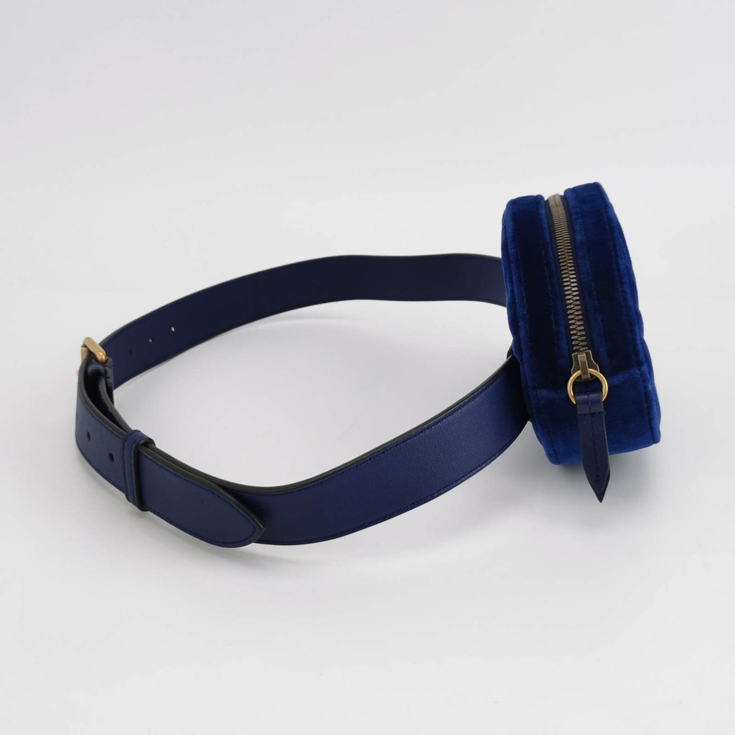Gucci Velvet Marmont Belt Bag Blue