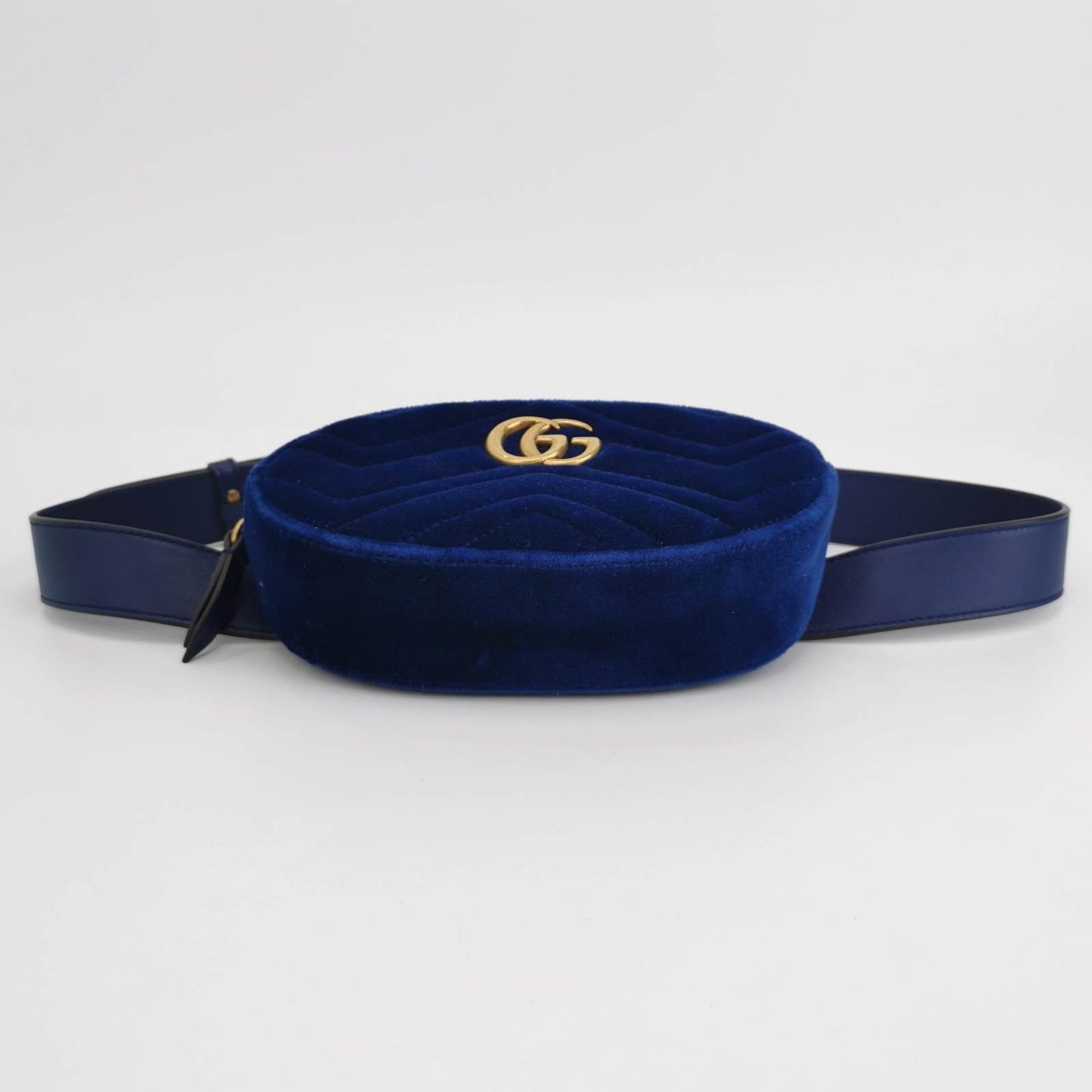 Gucci Velvet Marmont Belt Bag Blue