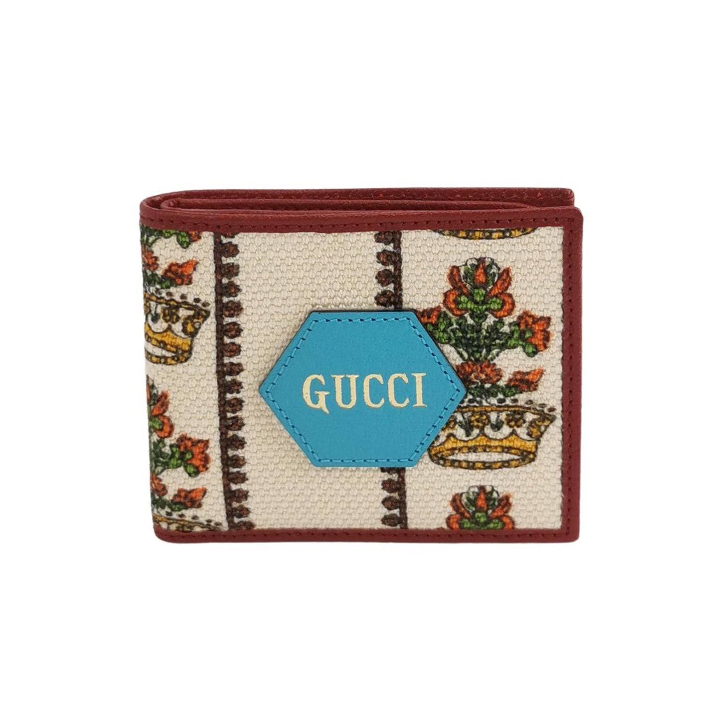 GUCCI 100 CENTENNIAL COTTON AND LEATHER WALLET