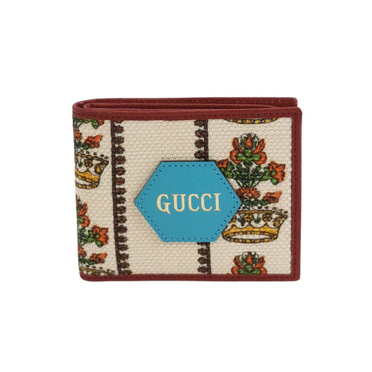 GUCCI 100 CENTENNIAL COTTON AND LEATHER WALLET