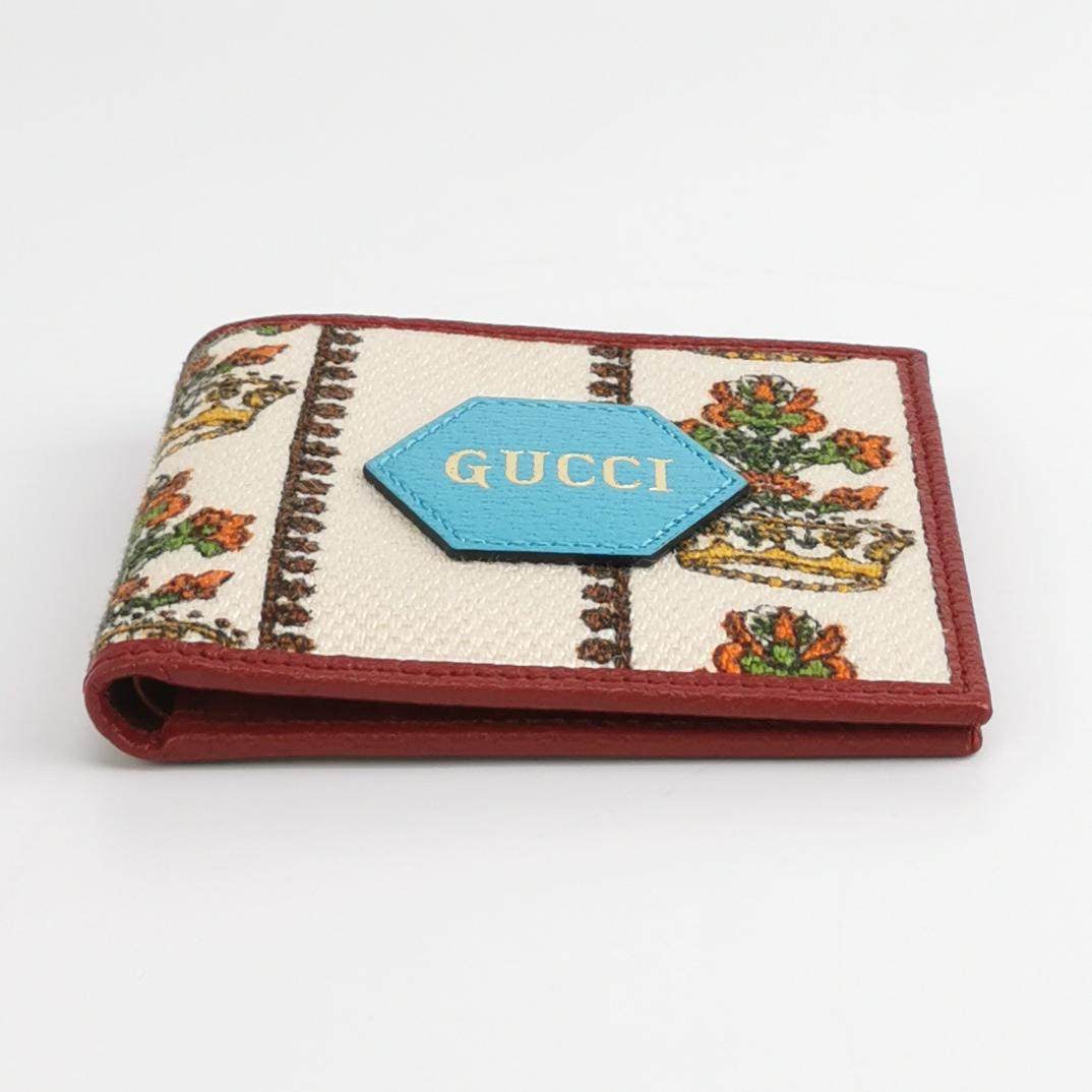 GUCCI 100 CENTENNIAL COTTON AND LEATHER WALLET