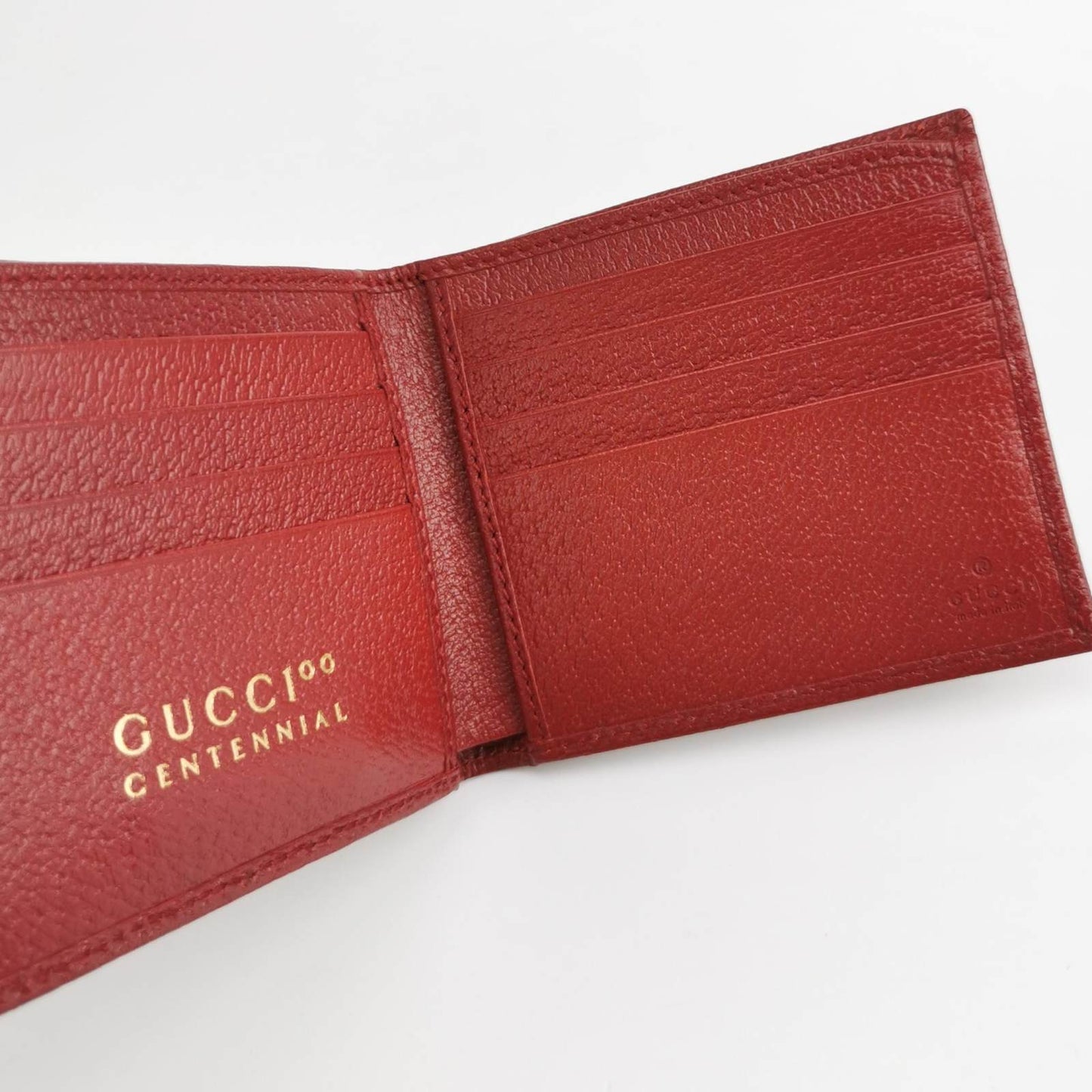 GUCCI 100 CENTENNIAL COTTON AND LEATHER WALLET