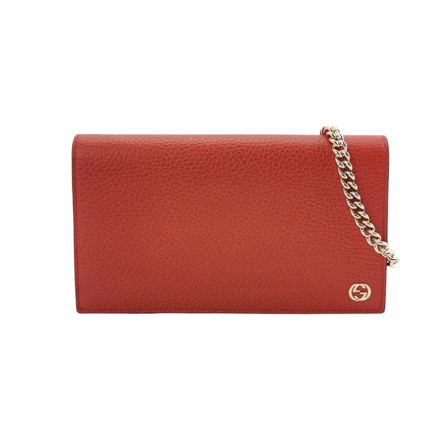 Gucci Red Leather Betty Wallet on Chain