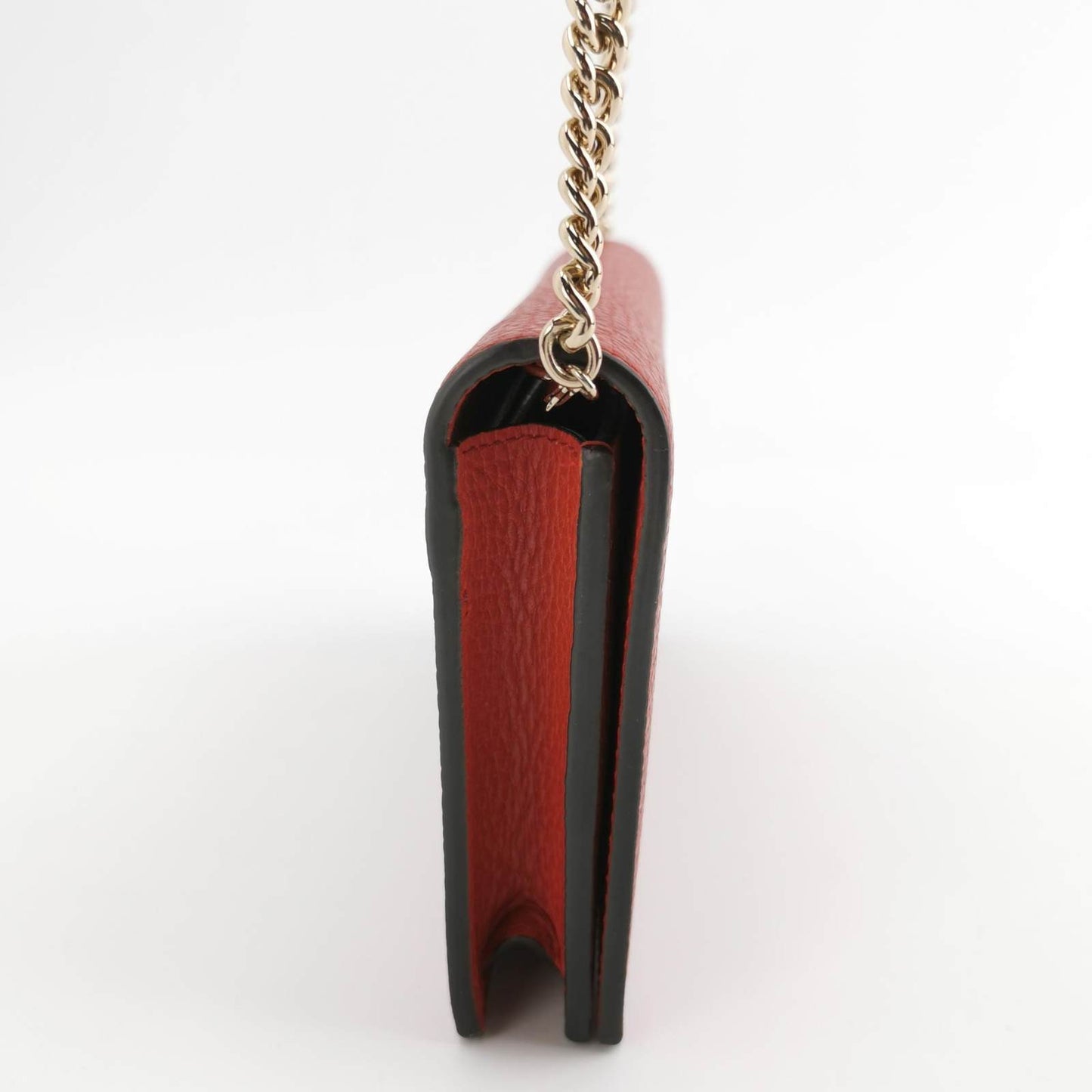 Gucci Red Leather Betty Wallet on Chain