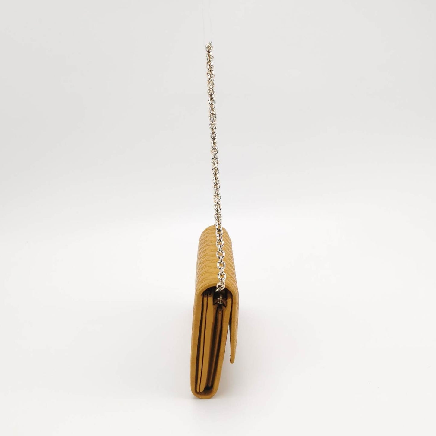 Gucci Yellow Cinnamon Microguccissima Leather Wallet On Chain