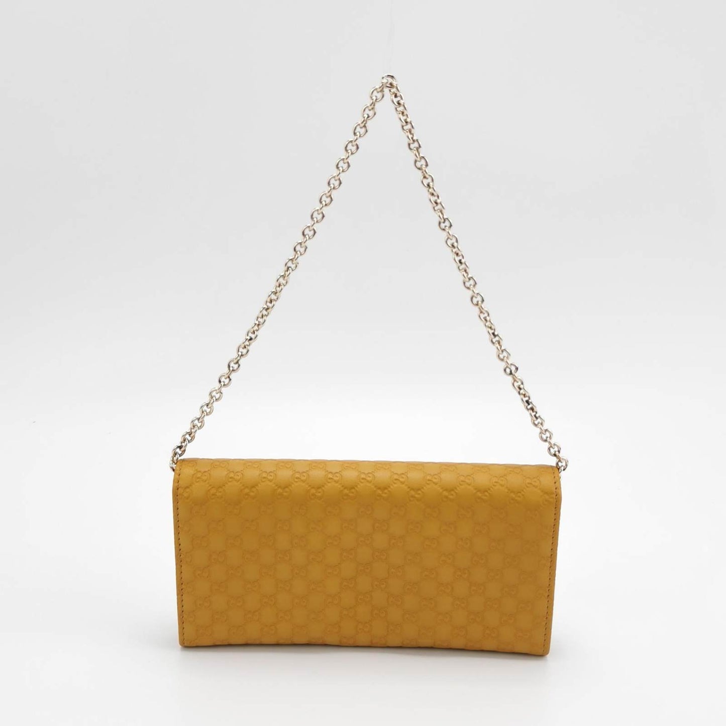 Gucci Yellow Cinnamon Microguccissima Leather Wallet On Chain