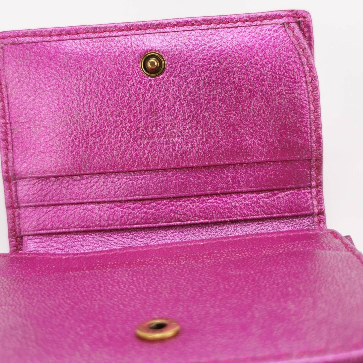 Gucci Zumi Pink Purple Leather Wallet
