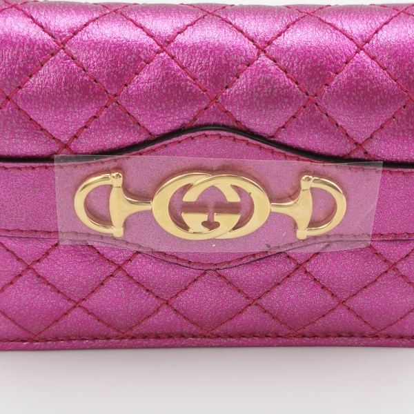 Gucci Zumi Pink Purple Leather Wallet