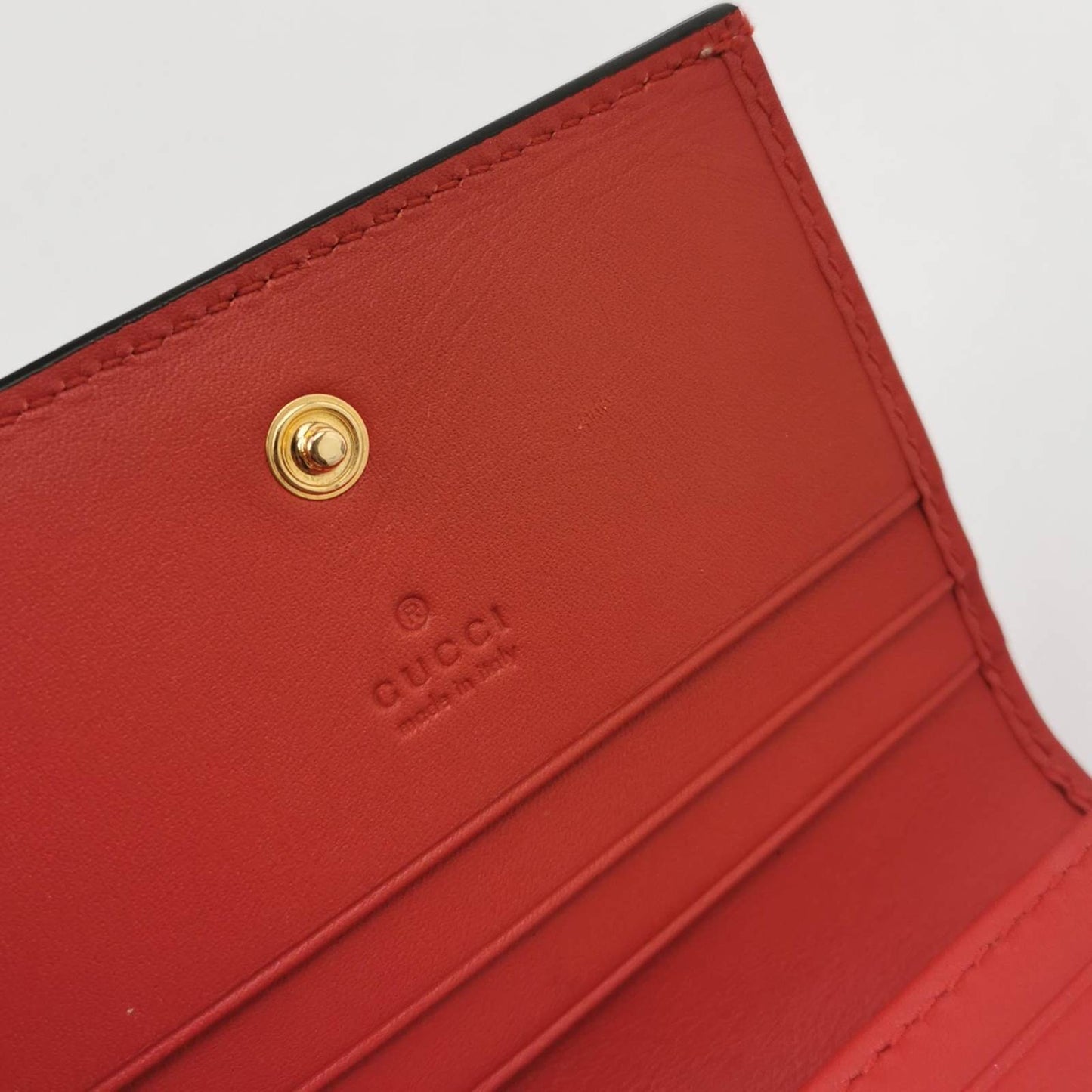 Gucci Card Case Wallet GG Supreme Rainbow Beige/Hibiscus Red