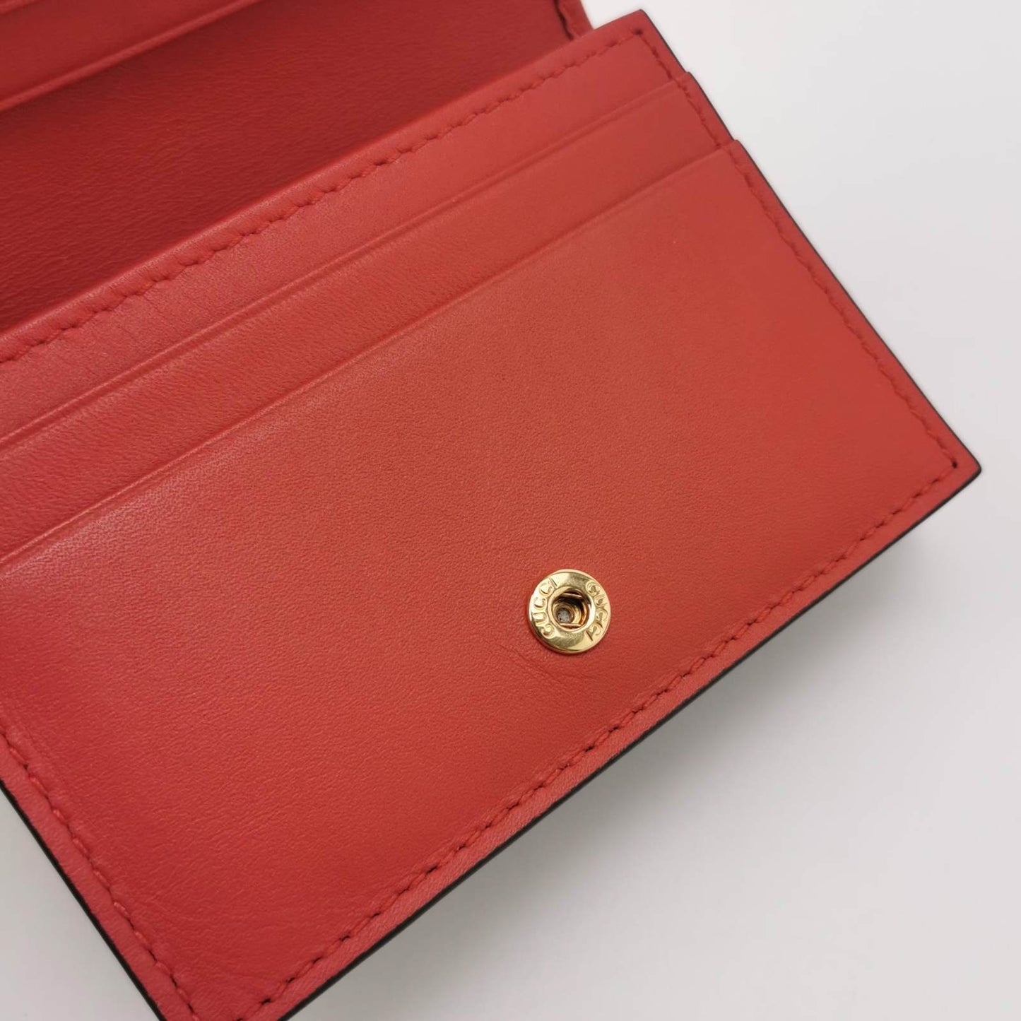 Gucci Card Case Wallet GG Supreme Rainbow Beige/Hibiscus Red