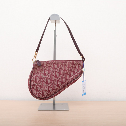Christian Dior Trotter Vintage Saddle Bag Red