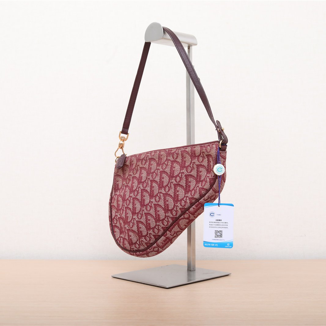 Christian Dior Trotter Vintage Saddle Bag Red