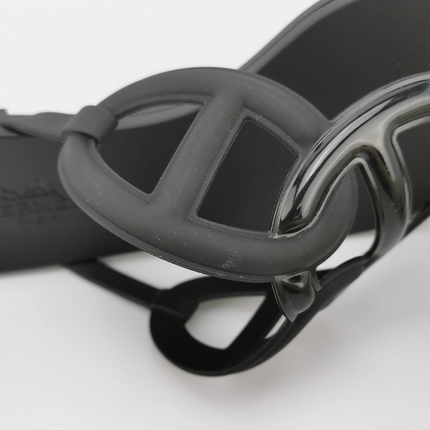 Hermes Rubber Women Egerie Sandals Black