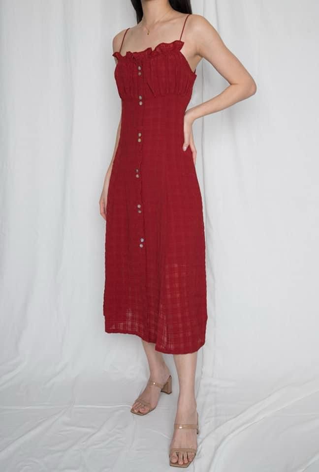 Bali Fold Red Midi Dress