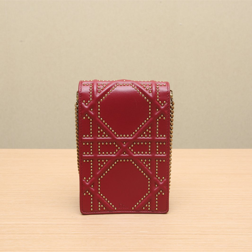 Dior Diorama Clutch Bag Dior Red in Leather