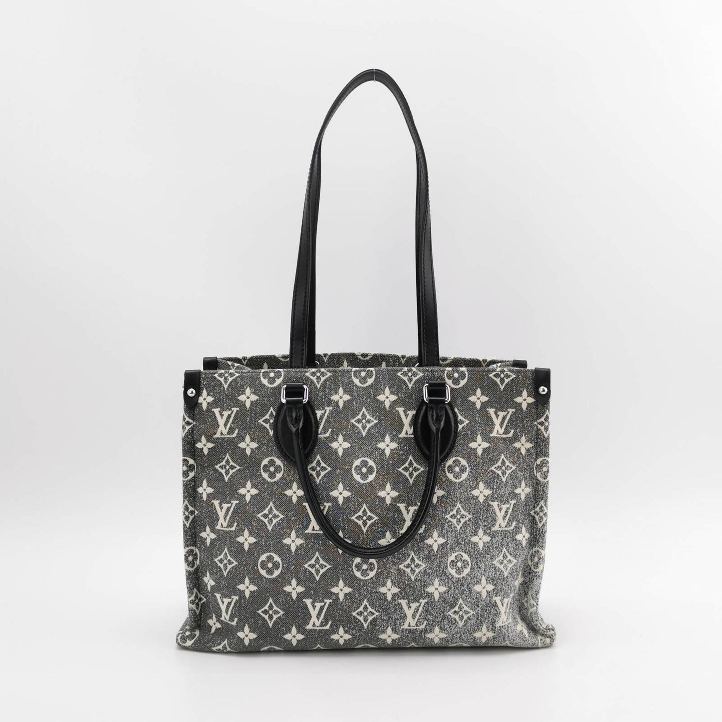 Louis Vuitton Black Monogram Denim and Leather OnTheGo MM Bag