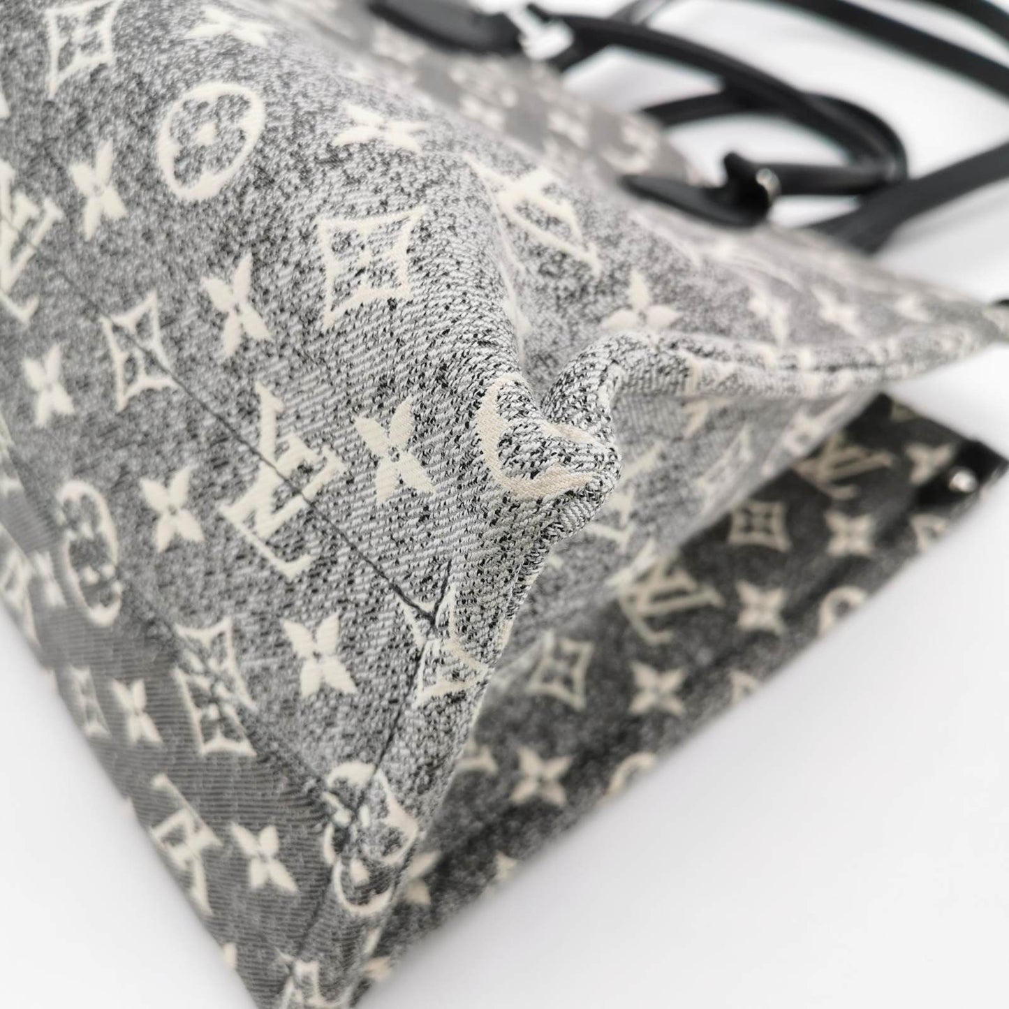 Louis Vuitton Black Monogram Denim and Leather OnTheGo MM Bag