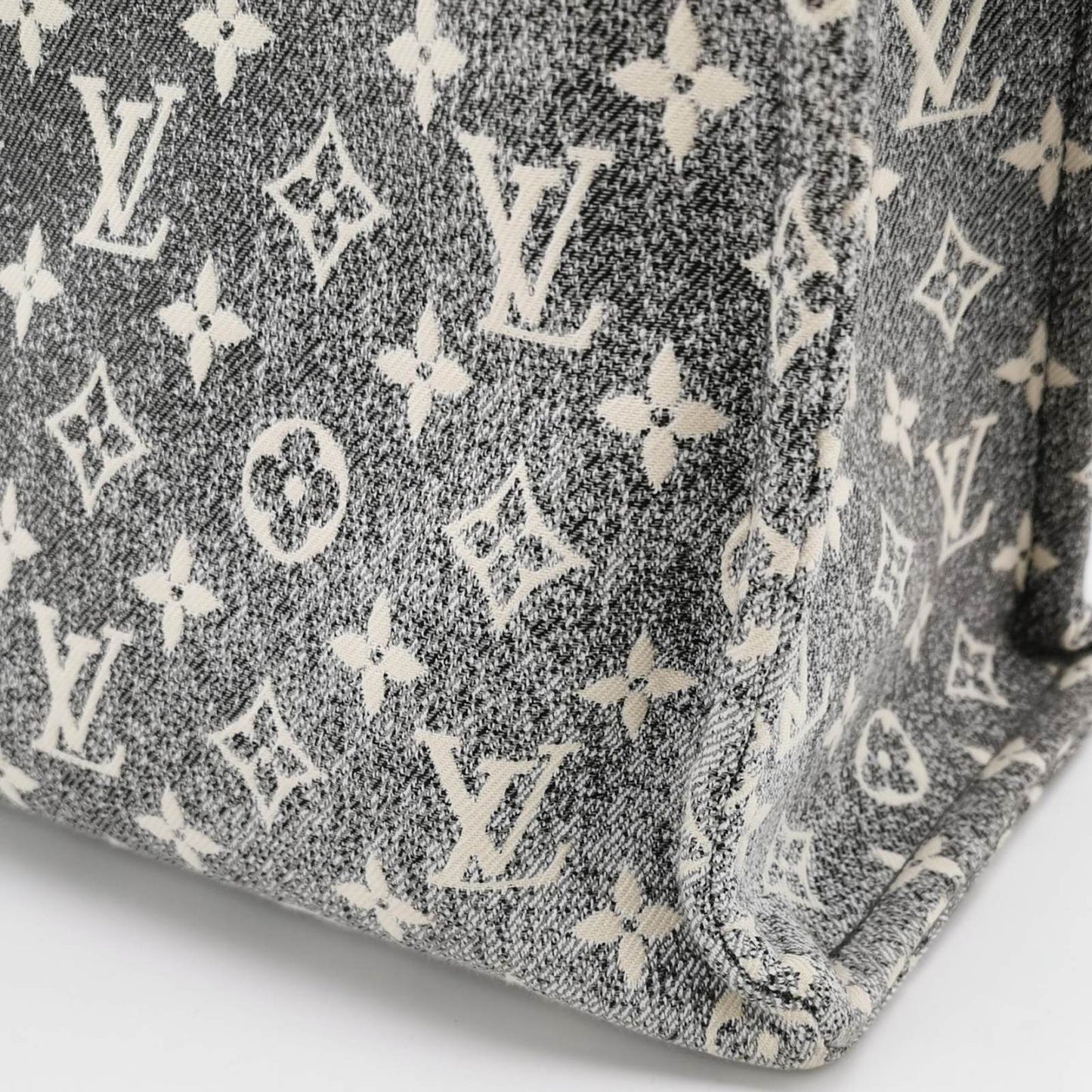 Louis Vuitton Black Monogram Denim and Leather OnTheGo MM Bag