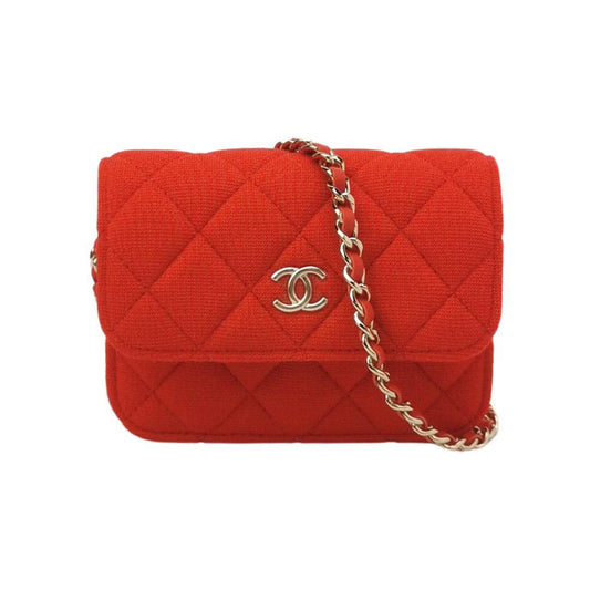 CHANEL Red CC Logo Chain Crossbody
