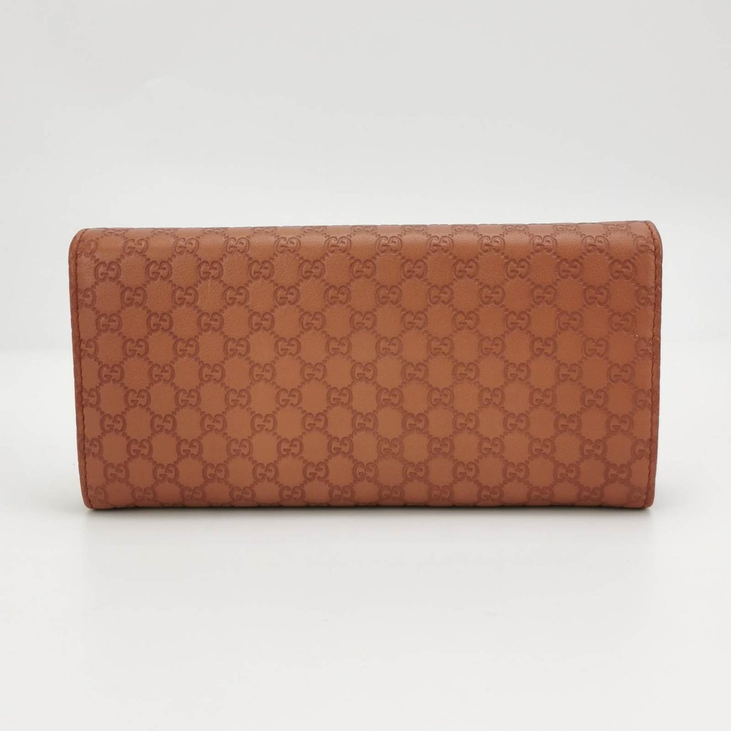 Gucci Pink Cinnamon Microguccissima Leather Wallet On Chain