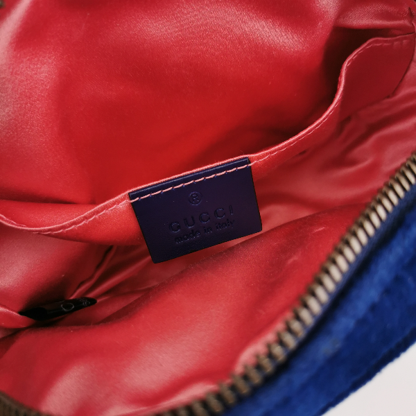 Gucci Velvet Marmont Belt Bag Blue